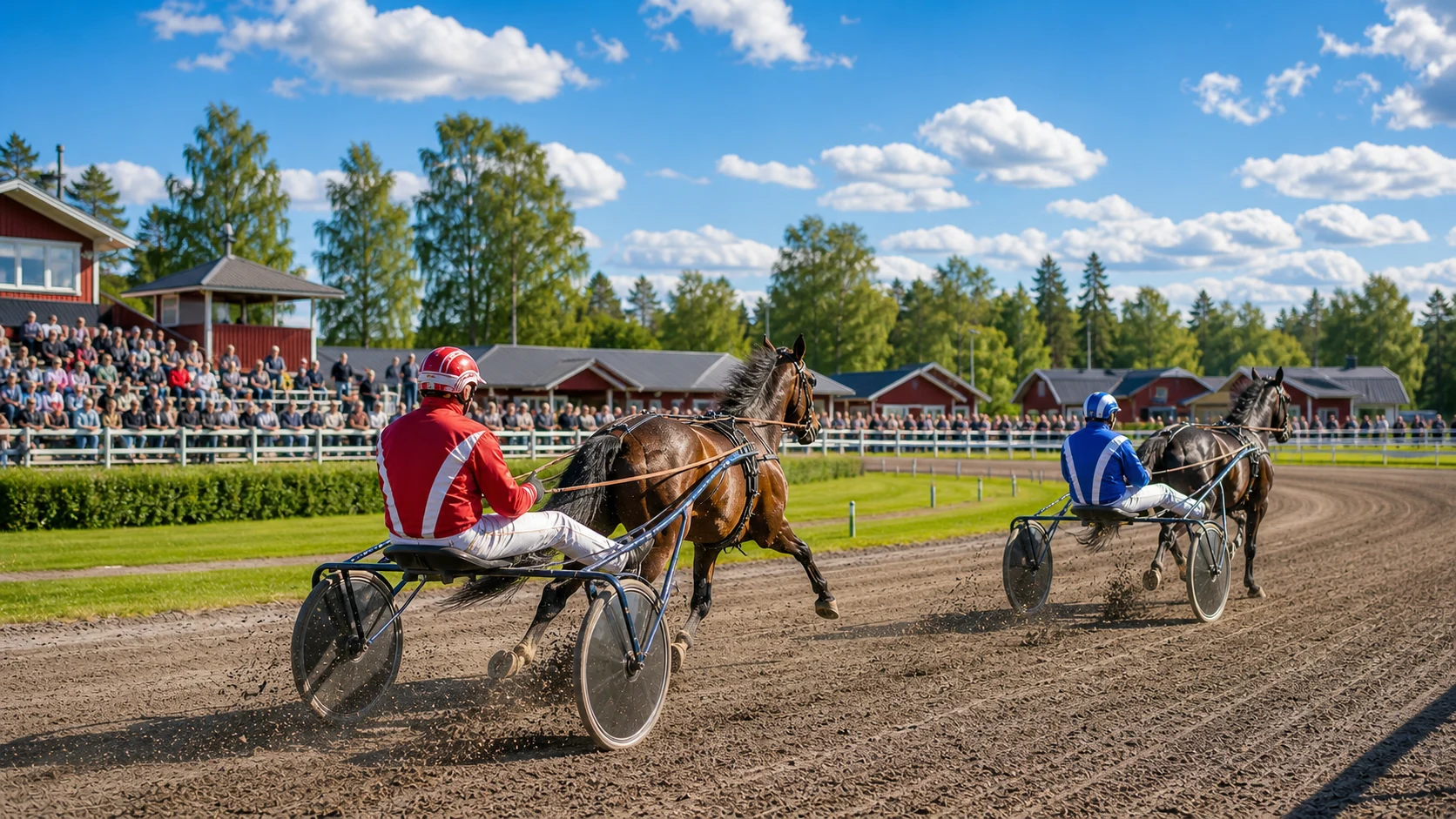 Travlopp på en lokal svensk travbana